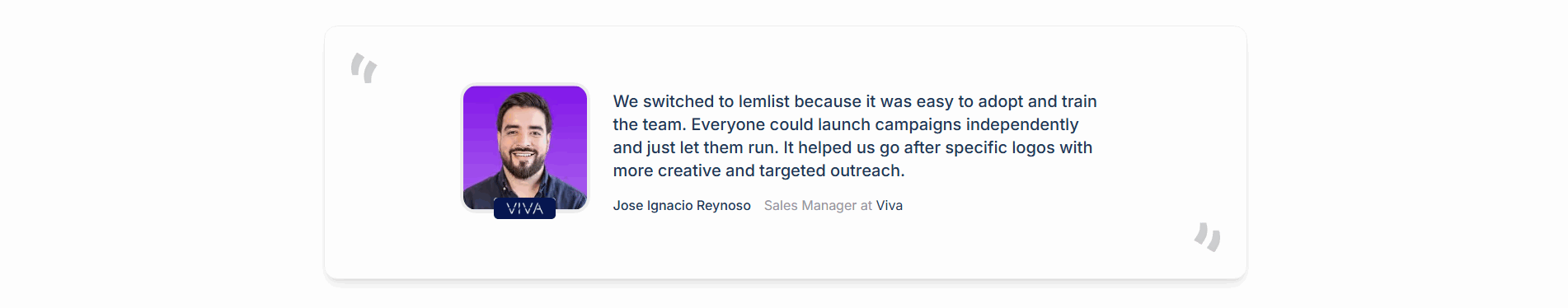 Lemlist Testimonial