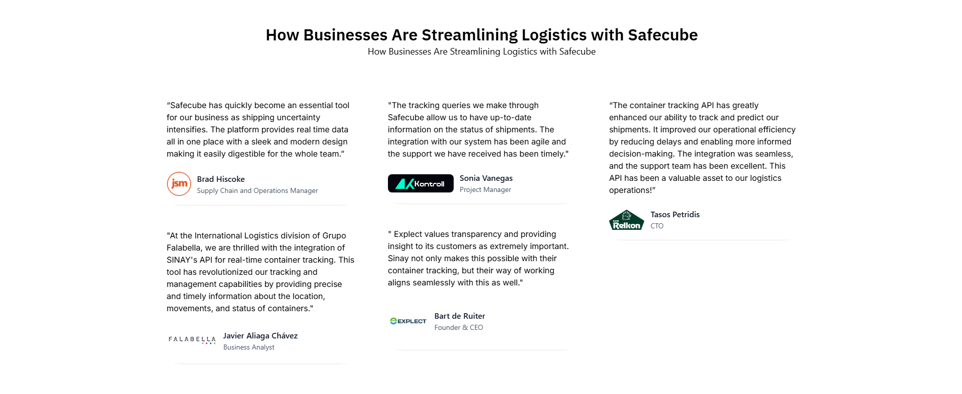 Safecube Testimonial