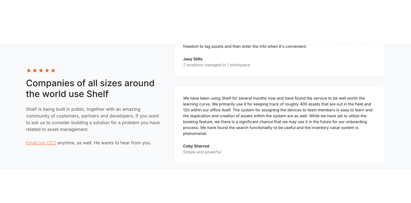 Shelf Testimonial