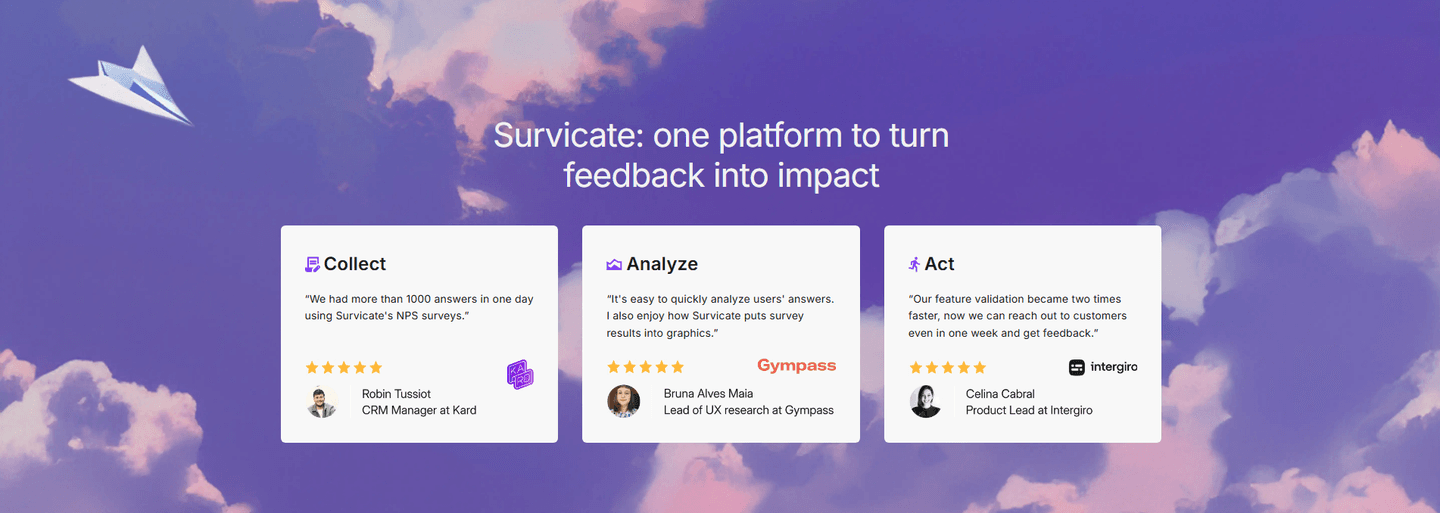Survicate Testimonial