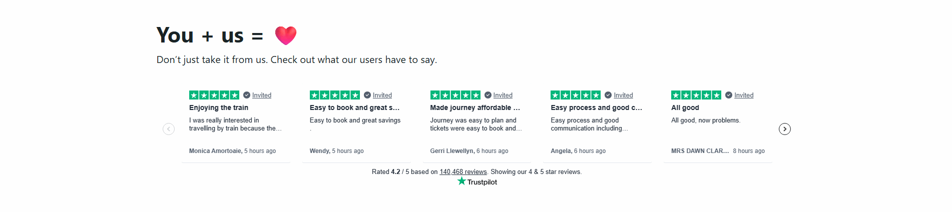 Trainline Testimonial