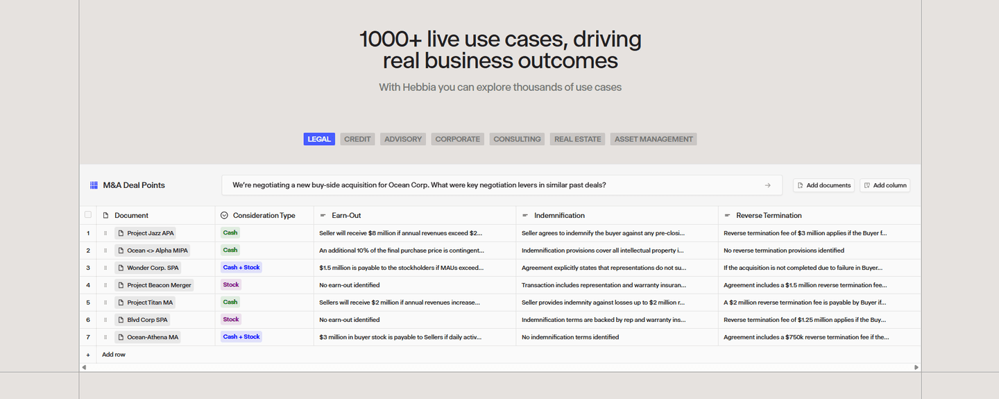 Hebbia Use Cases